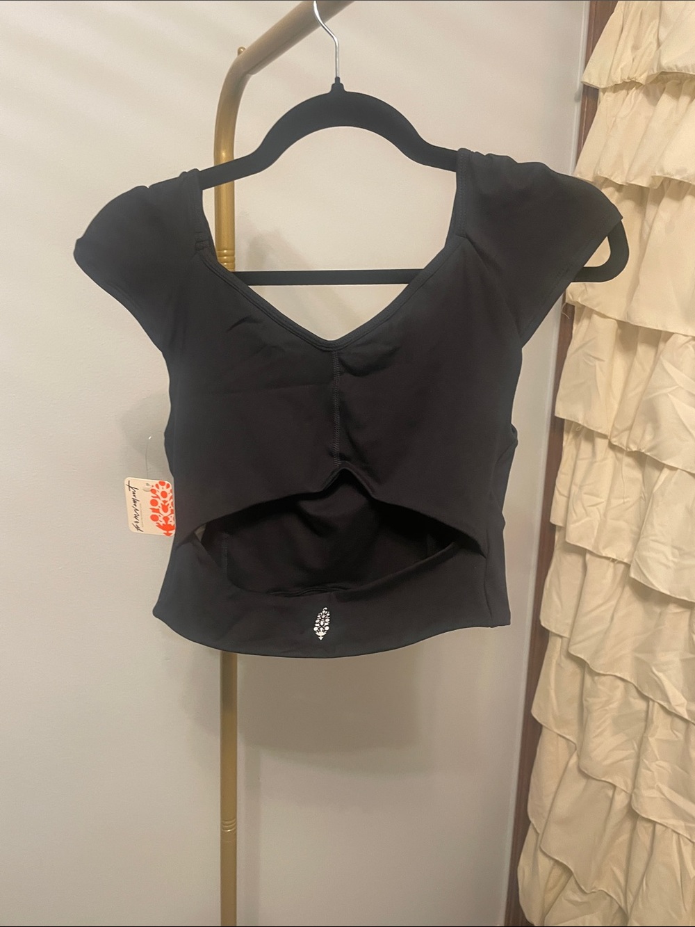 FP Movement by Free People Black Ruched Crop Top - Picture 6 of 7